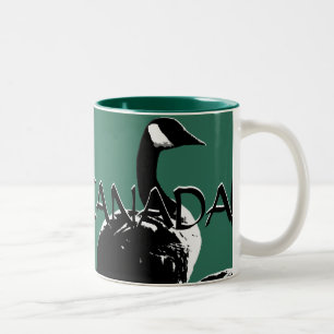 Bicolor Taza de café de recuerdo de Canadá Taza del ganso 