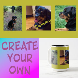 Bicolor Taza De Café De Regalo De 3 Fotos Personalizadas