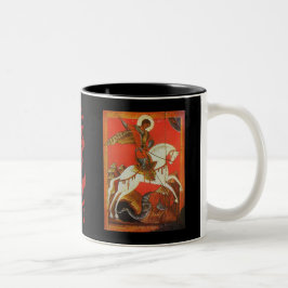 Bicolor Taza de café de San Jorge y del dragón