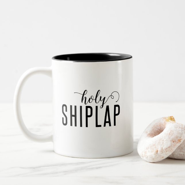 Bicolor Taza de café de Shiplap/taza santas (Con donut)