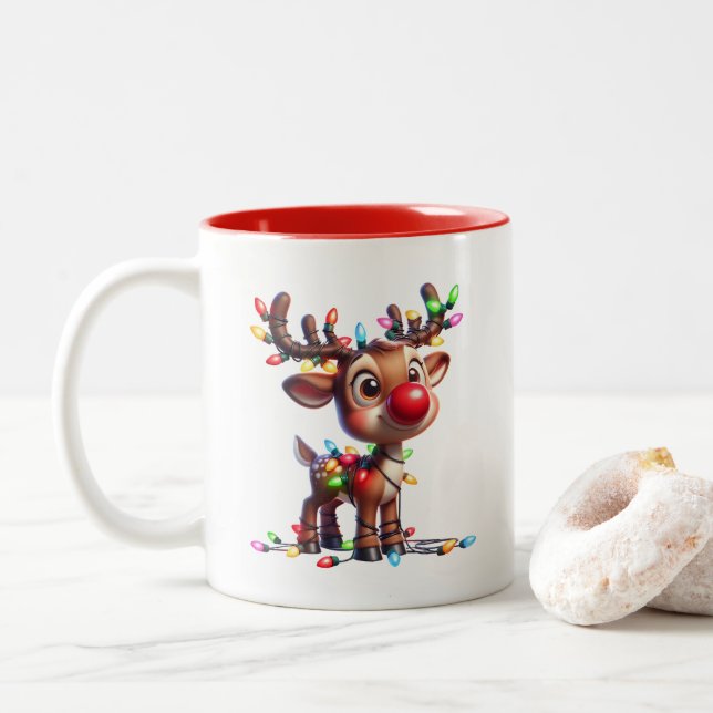 Bicolor Taza de café de vacaciones (Con donut)