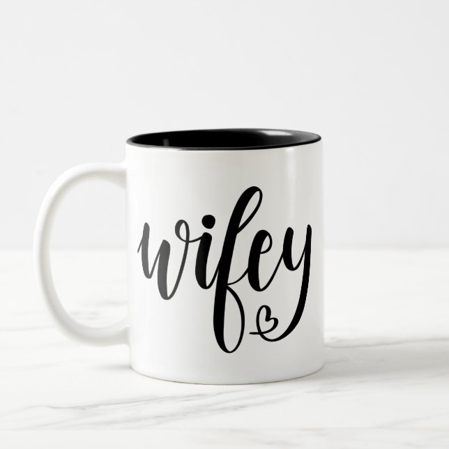 Bicolor Taza de café de Wifey (Izquierda)