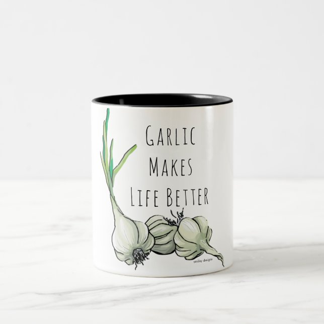 Bicolor Taza de café del ajo (Centro)