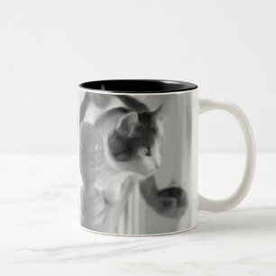 Bicolor Taza de café del amante del gato