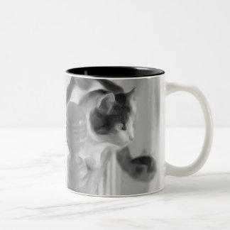 Bicolor Taza de café del amante del gato