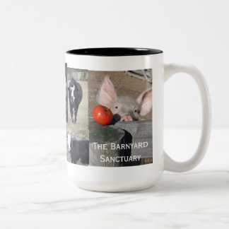 Bicolor taza de café del animal del campo