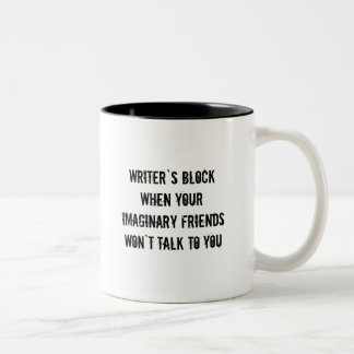 Bicolor Taza de café del bloque de los escritores