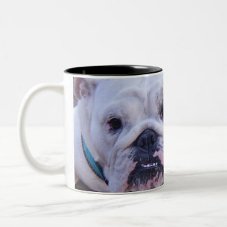 Bicolor Taza de café del bulldog