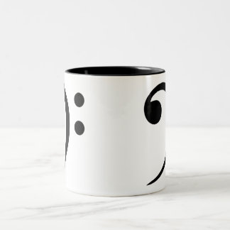 Bicolor Taza de café del Clef bajo (grande)