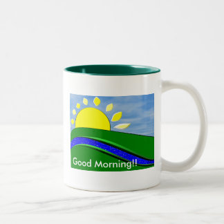 Bicolor Taza de café del día de la sol de la buena mañana
