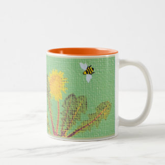 Bicolor Taza de café del diente de león