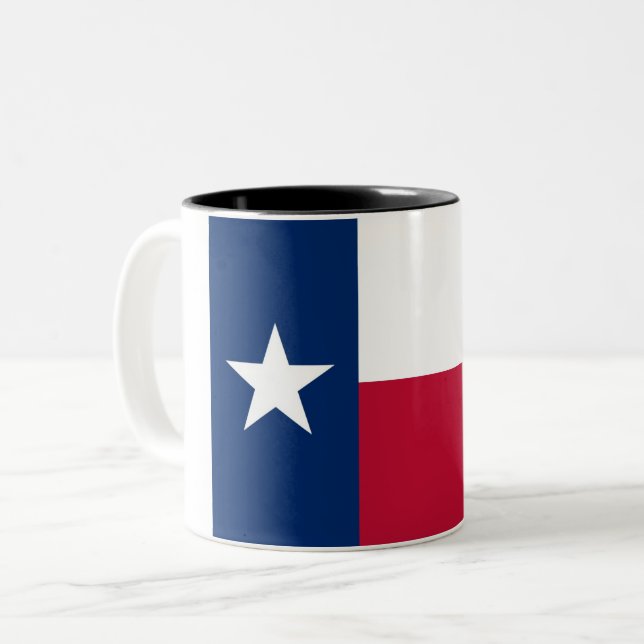 Bicolor Taza de café del Dos-Tono de la bandera del estado (Anverso izquierdo)