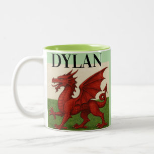 Bicolor Taza de café del dragón galés