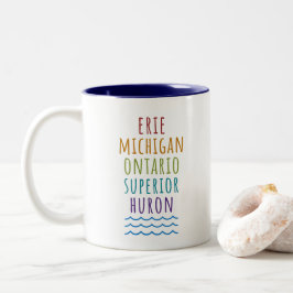 Bicolor Taza de café del estado de Michigan de los Grandes