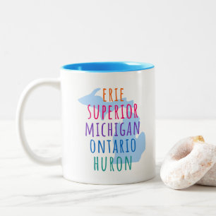 Bicolor Taza de café del estado de Mitten de Grandes Lagos
