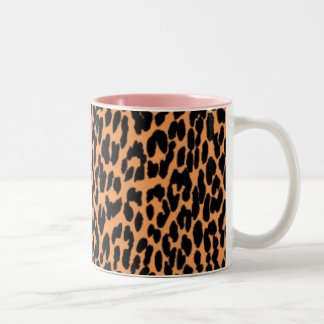 Bicolor Taza de café del estampado leopardo