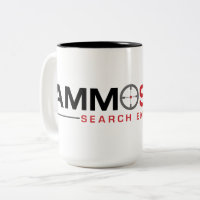 Taza de café del logotipo de AmmoSeek 2019