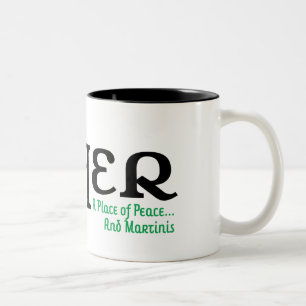 Bicolor Taza de café del logotipo del éter