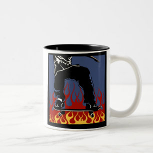 Bicolor Taza de café del monopatín