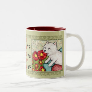 Bicolor Taza de café del oeste de la mamá del perro de