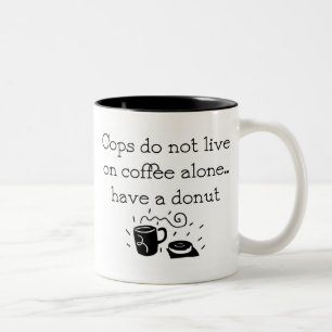Bicolor Taza de café del oficial de policía