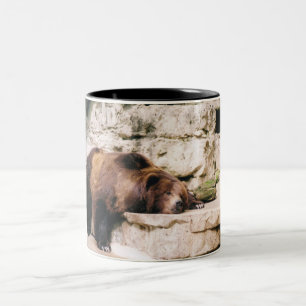 Bicolor Taza de café del oso grizzly