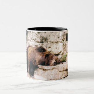 Bicolor Taza de café del oso grizzly