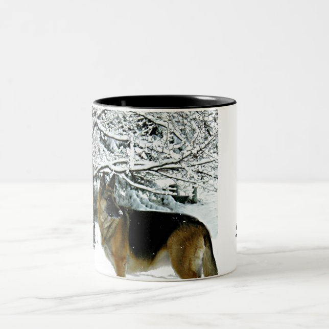 Bicolor Taza de café del pastor alemán (Centro)