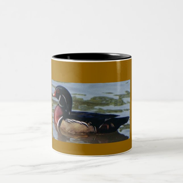 Bicolor Taza de café del pato de madera (Centro)