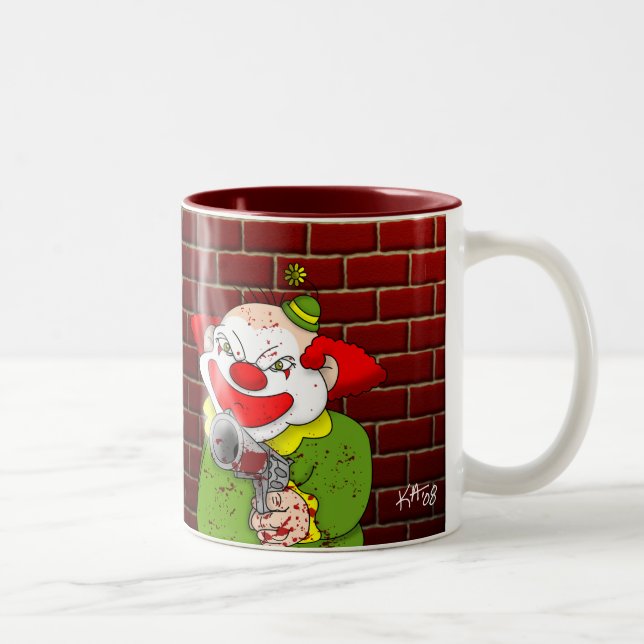 Bicolor Taza de café del payaso del asesino (Derecha)