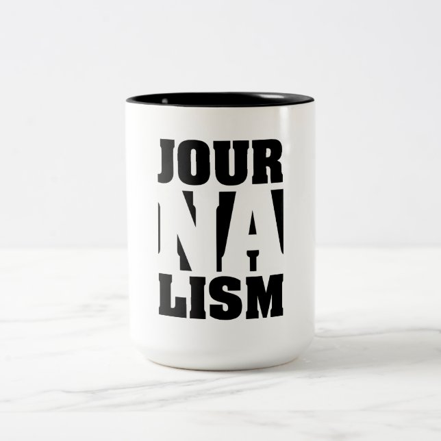 Bicolor Taza de café del periodismo (Centro)