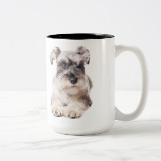 Bicolor taza de café del perrito del schnauzer