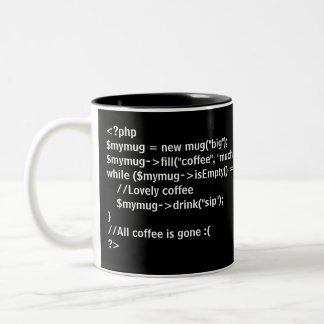 Bicolor Taza de café del PHP