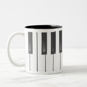 Bicolor Taza de café del piano