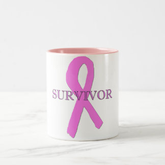 Bicolor Taza de café del superviviente del cáncer de pecho