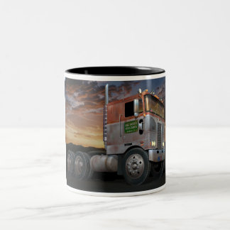 Bicolor Taza de café del tono de Peterbilt Cabover dos