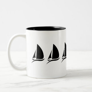 Bicolor Taza de café del velero