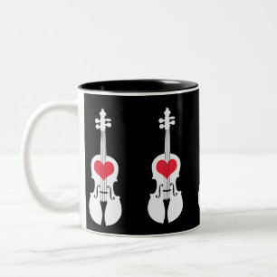 Bicolor Taza de café del violín