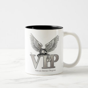 Bicolor Taza de café del VIP con el interior negro