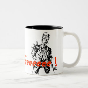 Bicolor Taza de café del zombi de Shambling