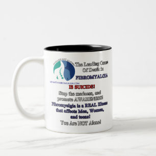 Bicolor Taza de café derecha - Fibromyalgia y suicidio