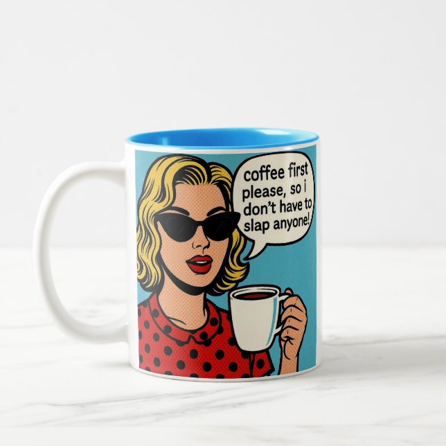 Bicolor Taza de café divertida  (Izquierda)