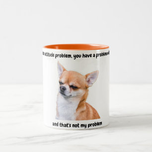 Bicolor Taza De Café Divertida Con Actitud De Chihuahua