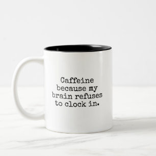 Bicolor Taza de café divertida con cafeína Humor sarcástic