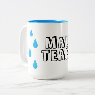 Bicolor Taza de café divertida con lágrimas de hombre