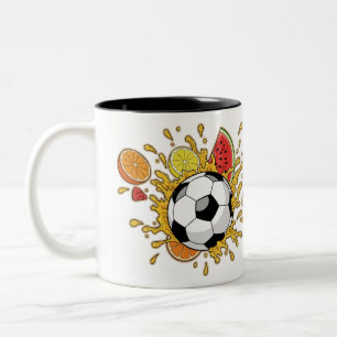 Bicolor Taza de café divertida con salpicaduras de frutas