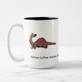 Bicolor Taza de café divertida de dinosaurio torpe – "Ante