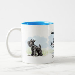 Bicolor Taza De Café Divertida De La Pandilla Schnauzer