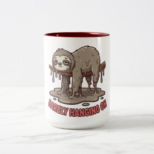Bicolor Taza de café divertida de perezoso durmiendo derri