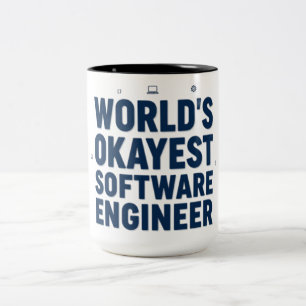 Bicolor Taza De Café Divertida Del Ingeniero De Software M